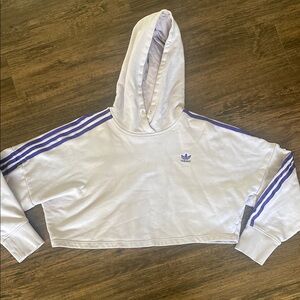 Adidas Light Purple and Purple Cropped Hoodie- GUC